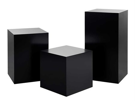 Podie trä, 500x500x500mm, svart